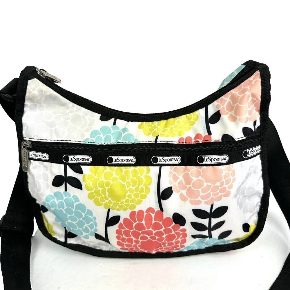 Lesportsac Everyday Crossbody Bag Floral Nylon Colorful Handbag Purse‎